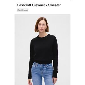 GAP CashSoft Black Crewneck Sweater